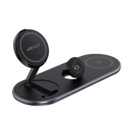 Бездротовий зарядний пристрій Acefast E19 Qi2 desktop 3-in-1 Black