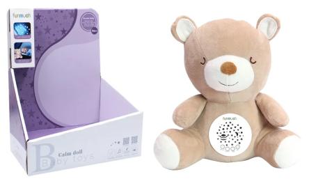 Мяка іграшка Funmuch Ведмедик FM666-18 Beige музична, з проектором