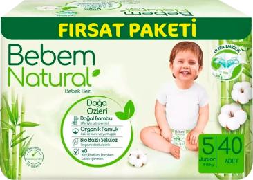 Підгузки Bebem Natural 5 Junior 11-18 кг 40 шт (8690536831975)