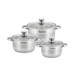 Набір каструль Magio MG-1200 Silver 6 предметів