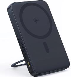 Зовнішній портативний акумулятор Baseus PicoGo Qi2 Magnetic Power Bank with Rotatable Stand Cosmic Black (P10076802123-00)