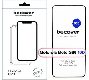 Захисне скло BeCover 10D для Motorola Moto G86 Black (713743)