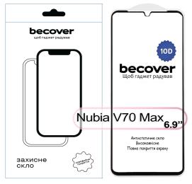Захисне скло BeCover 10D для Nubia V70 Max Black (713557)