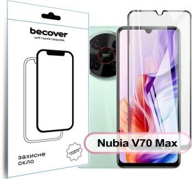 Захисне скло BeCover Glass для Nubia V70 Max Black (713456)