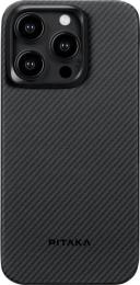 Чохол-накладка Pitaka MagEZ 4 Twill 600D Case для Apple iPhone 15 Pro Black Gray (KI1501PA)