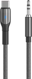 Аудіо-кабель Aspor A233 mini-jack 3.5mm (тато)  -  USB Type-C (мама) 1.2 m Black (MJ-066910)