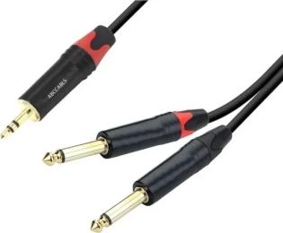 Аудіо-кабель ABCCABLS MA310L3 mini-jack 3.5mm (тато)  -  jack 6.3mm (тато) 3 m Black