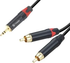 Аудіо-кабель ABCCABLS MA309L3 mini-jack 3.5mm (тато)  -  2xRCA (тато) 3 m Black