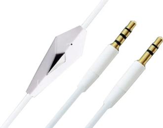 Аудіо-кабель Infinity mini-jack 3.5mm TRRS (тато)  -  mini-jack 3.5mm TRS (тато) 1.2 m White (B00664)