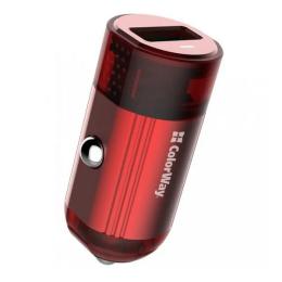 Автомобільний адаптер для телефона ColorWay CW-CHA012Q-RD Red