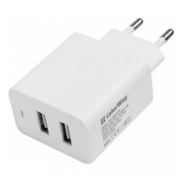 Адаптер живлення для телефона ColorWay CW-CHS016 White (2 USB AUTO ID 4.8A 20W )