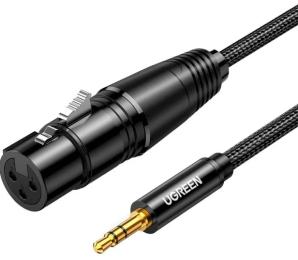Кабель для мікрофона Ugreen AV182 3.5mm Male to XLR Female 1m Black (20763)