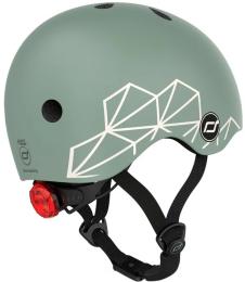 Шолом Scoot&amp;Ride 45-51см , зелений, з ліхтариком (SR-181206-GREENLINES)