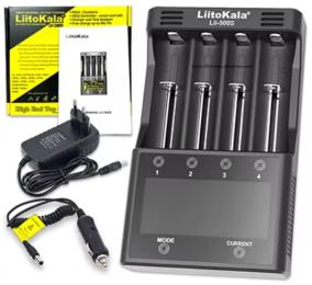 Зарядний пристрій для акумуляторів AA, AAA LiitoKala Lii-500S EU + автомобільний кабель