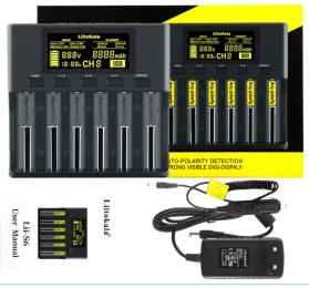 Зарядний пристрій для акумуляторів AA, AAA LiitoKala Lii-S6 EU + автомобільний кабель