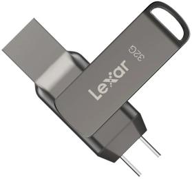 Флеш память Lexar JumpDrive Dual Drive D400 32GB USB 3.2/Type-C (LJDD400032G-BNQNG) Silver