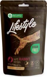 Ласощі для котів Natures Protection Lifestyle Snack For Cats Soft Rabbit Strips 75 г (SNK46153)