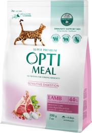Сухий корм для кішок Optimeal Sensitive Digestion з ягням 200 г (4820215362405)