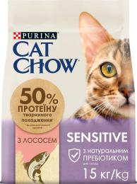Сухий корм для кішок Purina Cat Chow Sensitive Salmon 15 кг (7613035394902)