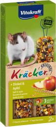 Ласощі Vitakraft Kracker Original Spelt and Apple крекер для декоративних гризунів і щурів із зерном та фруктами 2 шт/уп