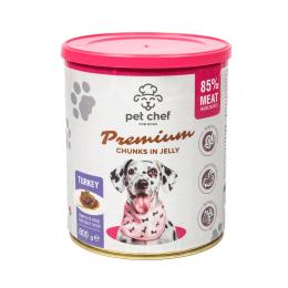 Вологий корм для собак Pet Chef Chunks in Jelly Turkey 800 г