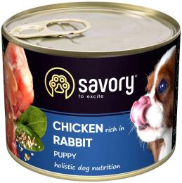 Корм вологий Savory Dog All breeds Puppy Chicken rich in Rabbit паштет для цуценят усіх порід з кроликом 200 г