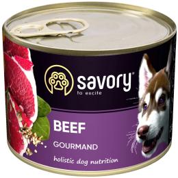 Корм вологий Savory Dog Gourmand Beef паштет для дорослих собак усіх порід з яловичиною 200 г