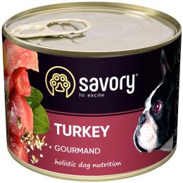 Корм вологий Savory Dog Gourmand Turkey паштет для дорослих собак усіх порід з індичкою 200 г
