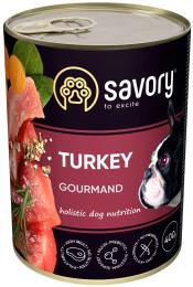 Корм вологий Savory Dog Gourmand Turkey паштет для дорослих собак усіх порід з індичкою 400 г