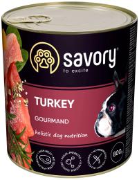 Корм вологий Savory Dog Gourmand Turkey паштет для дорослих собак усіх порід з індичкою 800 г
