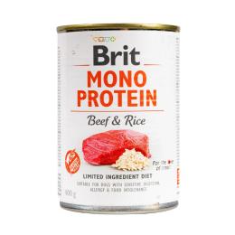 Корм вологий Brit Mono Protein Beef and Rice для собак з яловичиною та рисом 400 г