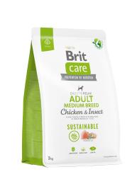 Корм сухий Brit Care Dog Sustainable Adult Medium Breed для дорослих собак середніх порід з куркою та комахами 3 кг
