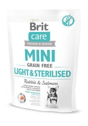 Корм сухий Brit Care Grain Free Mini Light Sterilised для дорослих собак дрібних порід з зайвою вагою або стерілізованих з кроликом та лососем 400 г