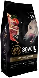 Корм сухий Savory Adult All Breeds rich in Fresh Duck and Rabbit для собак усіх порід зі свіжою качкою та кроликом 12 кг