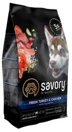 Корм сухий Savory Junior Large rich in Fresh Turkey and Chicken для молодих собак великих порід від 25 кг зі свіжою індичкою та куркою 3 кг