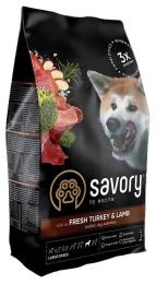Корм сухий Savory Large Breeds rich in Fresh Turkey and Lamb для дорослих собак великих порід від 25 кг зі свіжим ягням та індичкою 3 кг