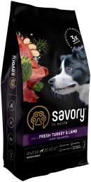 Корм сухий Savory Medium Breed rich in Fresh Turkey and Lamb для дорослих собак середніх порід від 10 до 25 кг зі свіжим ягням та індичкою 12 кг