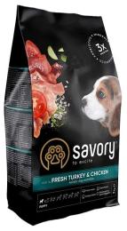 Корм сухий Savory Puppy rich in Fresh Turkey and Chicken для цуценят всіх порід зі свіжою індичкою і куркою 3 кг