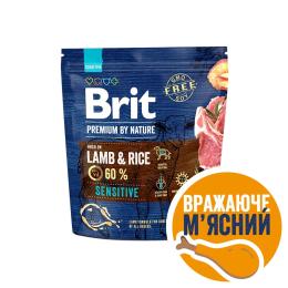 Корм сухий Brit Premium Dog Sensitive Lamb для собак з чутливим травленням з ягням 1 кг