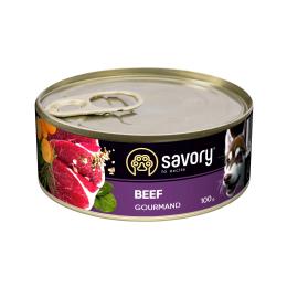 Набір 5+1 заводська упаковка Корм вологий Savory Dog Gourmand Beef паштет для дорослих собак усіх порід з яловичиною 400 г