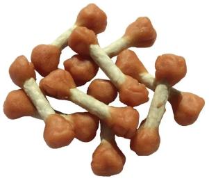 Ласощі для собак Lucky Star Гантельки з мясом курки на пресованій кістці з сиромятної шкіри в тубі 500 г (4820112458348)