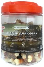 Ласощі для собак Lucky Star Кальцієва кістка в обгортці з курячого вяленого мяса 6.5 см 500 г (4820112458546)