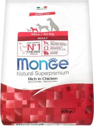 Сухий корм для собак Monge Dog Mini Adult зі смаком курки та рису 800 г (8009470004091)