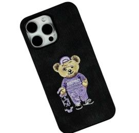 Чохол-накладка Infinity Teddy Bear Case для iPhone 16 Pro Black Purple