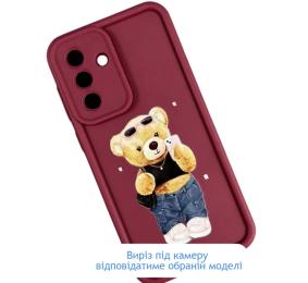 Чохол-накладка Infinity SiliconTeddy Bear Case для iPhone 16 Pro Bordeaux