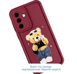 Чохол-накладка Infinity SiliconTeddy Bear Case для iPhone 16 Pro Max Bordeaux