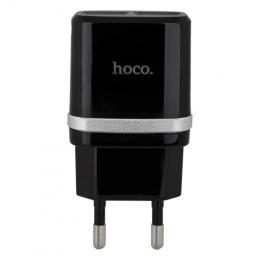 Адаптер живлення для телефона Hoco C12 Smart dual USB charger Black