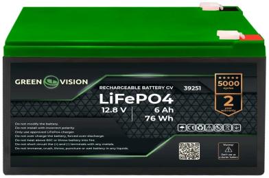 Акумулятор для ДБЖ LogicPower GV LiFePО4 12, 8V  -  6Ah (76Wh)