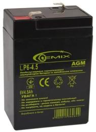 Акумулятор для ДБЖ Gemix LP 6В 4.5Ач (LP6-4.5 Т2)