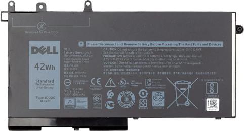 Акумулятор до ноутбука Dell Latitude E5280 (3DDDG) 11.4V 3500mAh (NB441334)